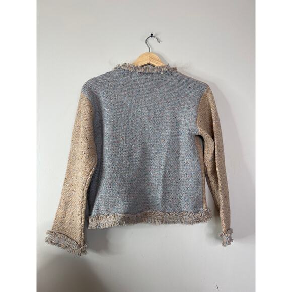 NEW Lingua Franca Onassis Fringed Tweed Button Cardigan Sweater Size: XS - Picture 6 of 7